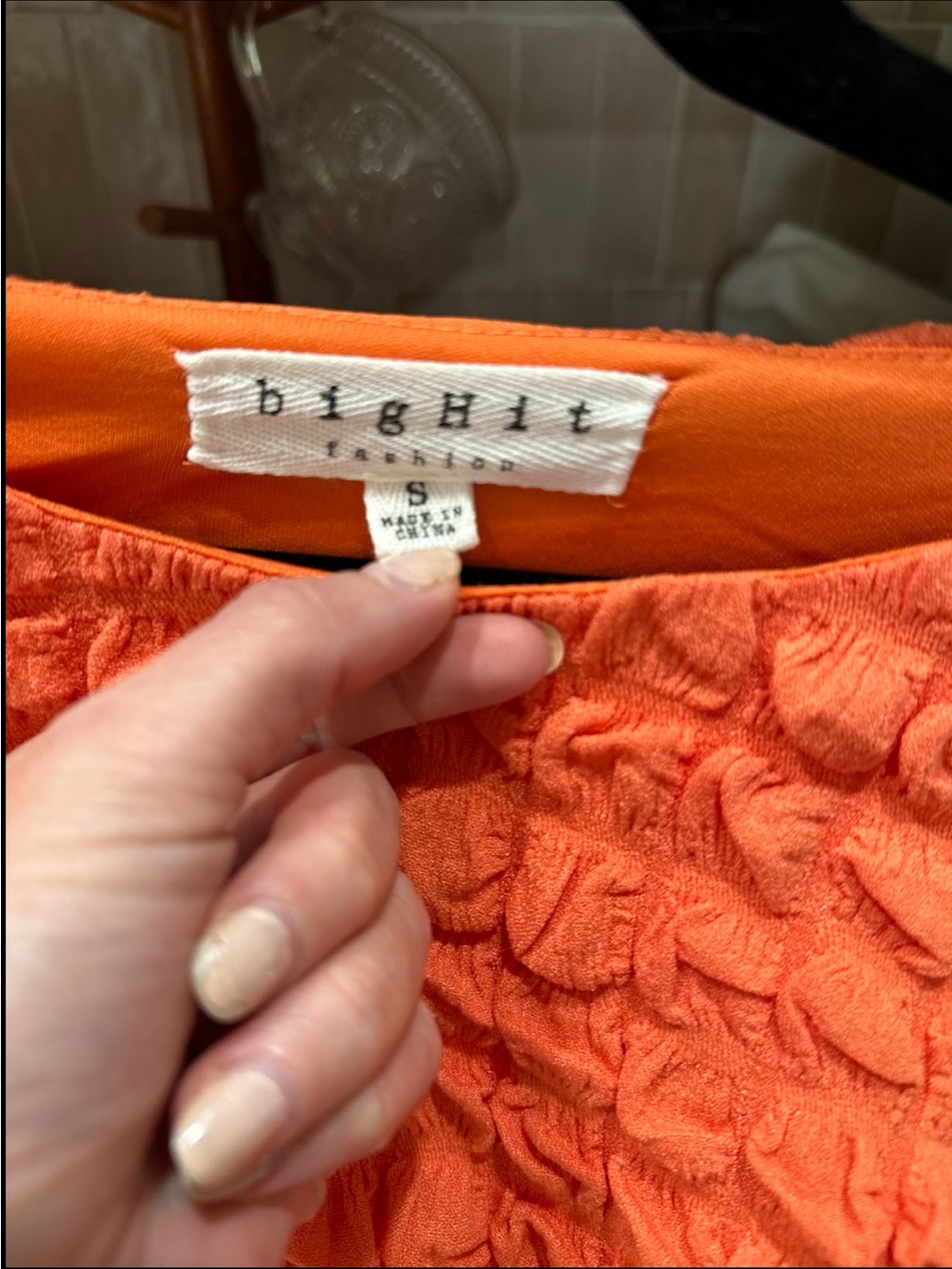 Orange Textured Ruffle Knit Blouse - Picture 3 of 4
